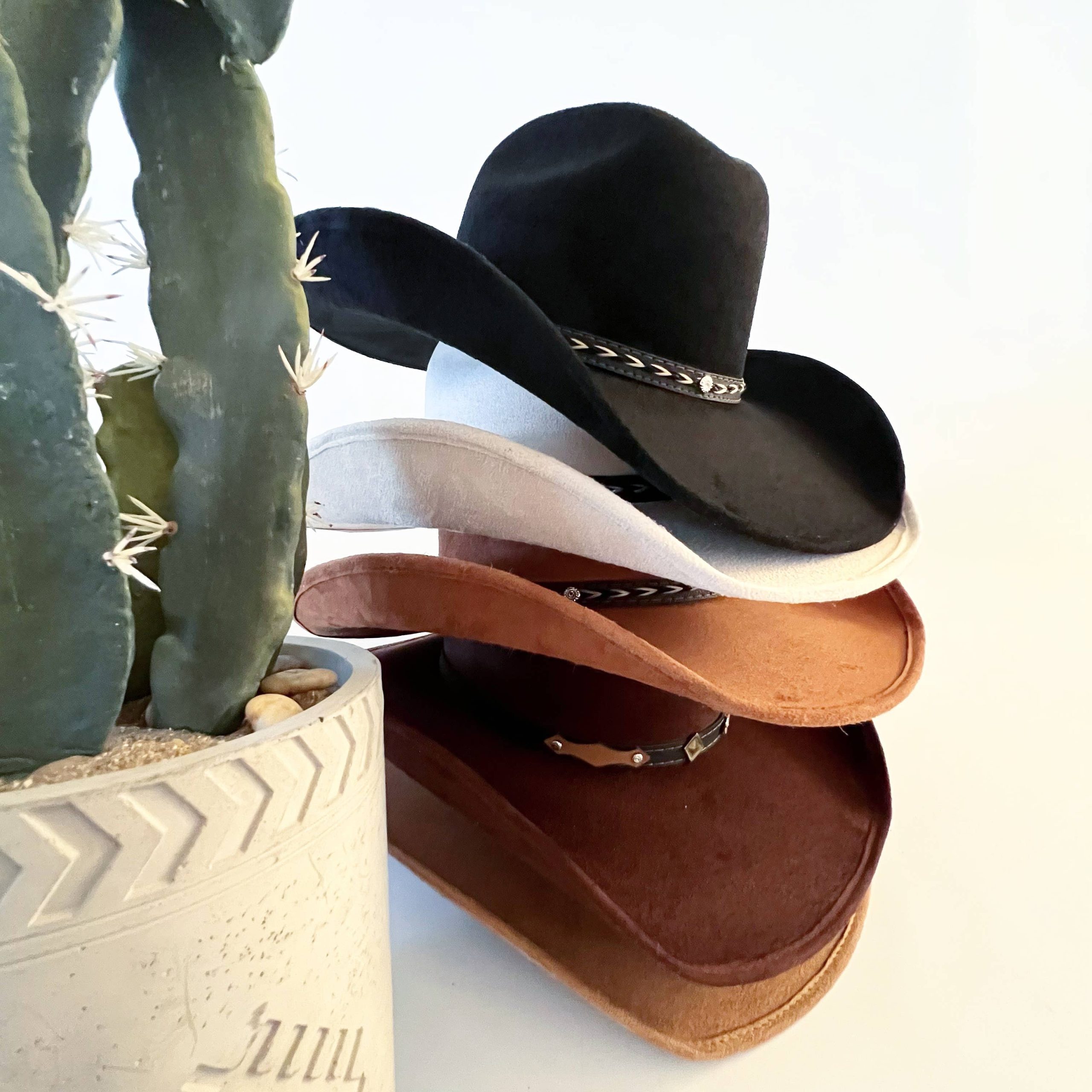 Unisex Vegan Suede Western Cowboy Hat - Image 3
