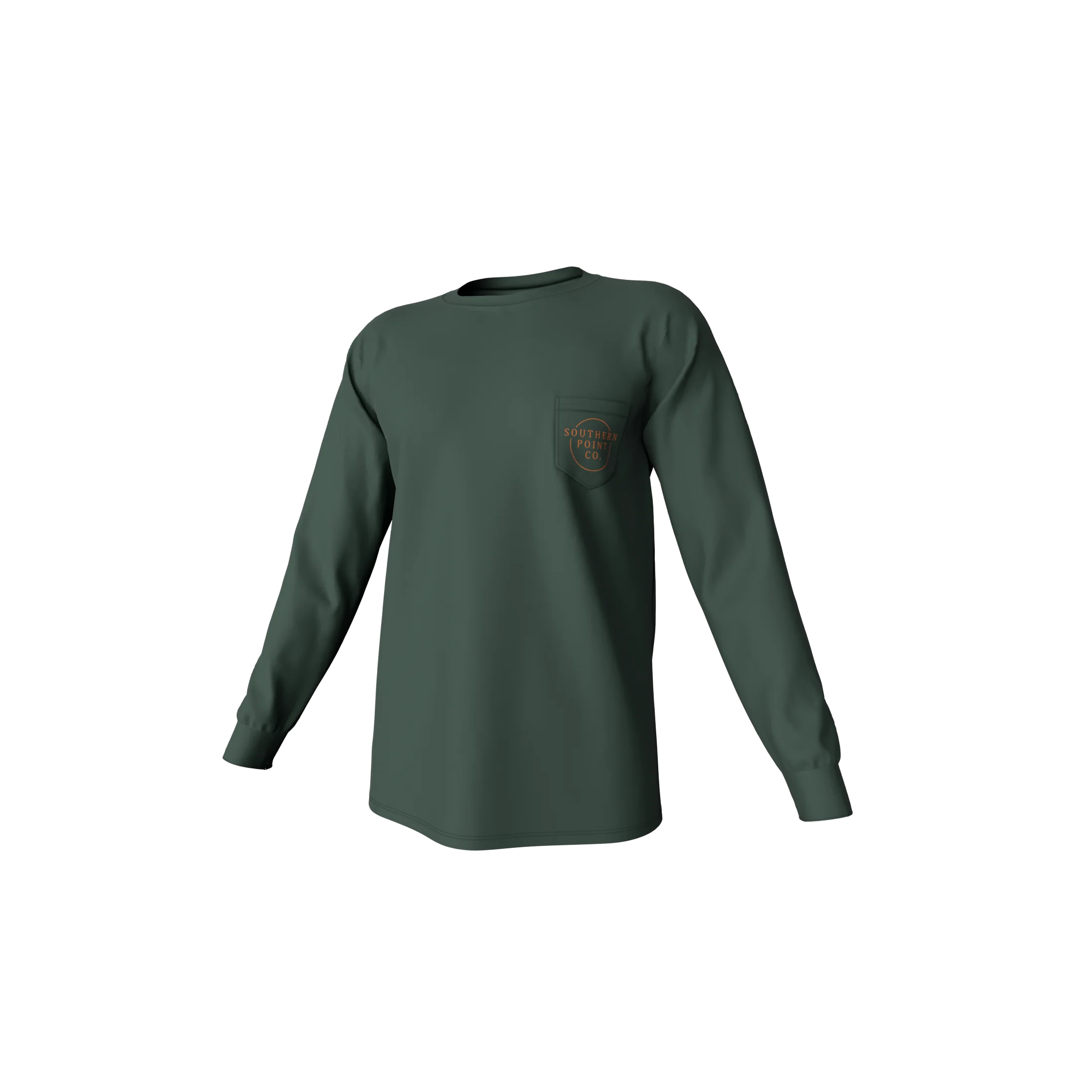 Youth Vintage Circle Greyton Long Sleeve Pocket Tee - Duck Green - Image 2