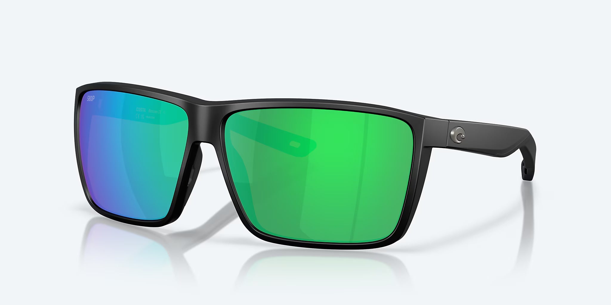 Rincon II Matte Black with Green Mirror Lenses 580P