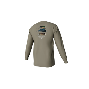 Youth Duck Feather Trio Long Sleeve Pocket Tee - Laurel Oak