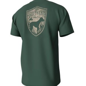 Youth Silhouette Shield Short Sleeve Pocket Tee - Duck Green