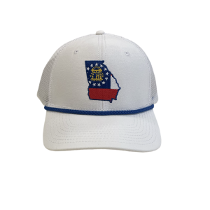 Georgia Flag Mesh Back Trucker - White