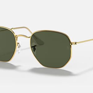 Hexagonal Gold Frame G-15 Green Lense