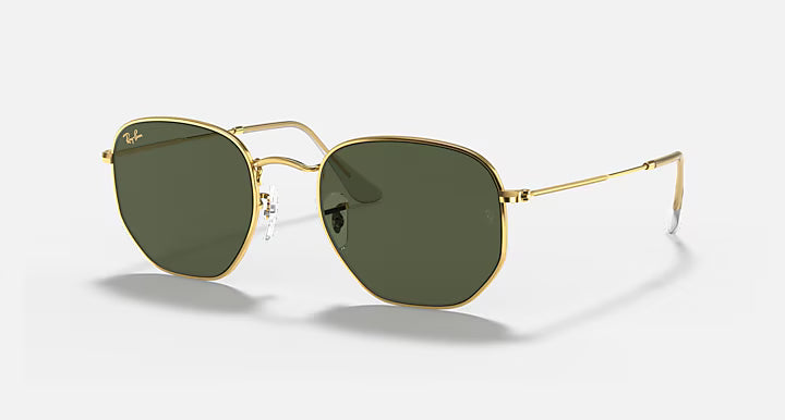 Hexagonal Gold Frame G-15 Green Lense