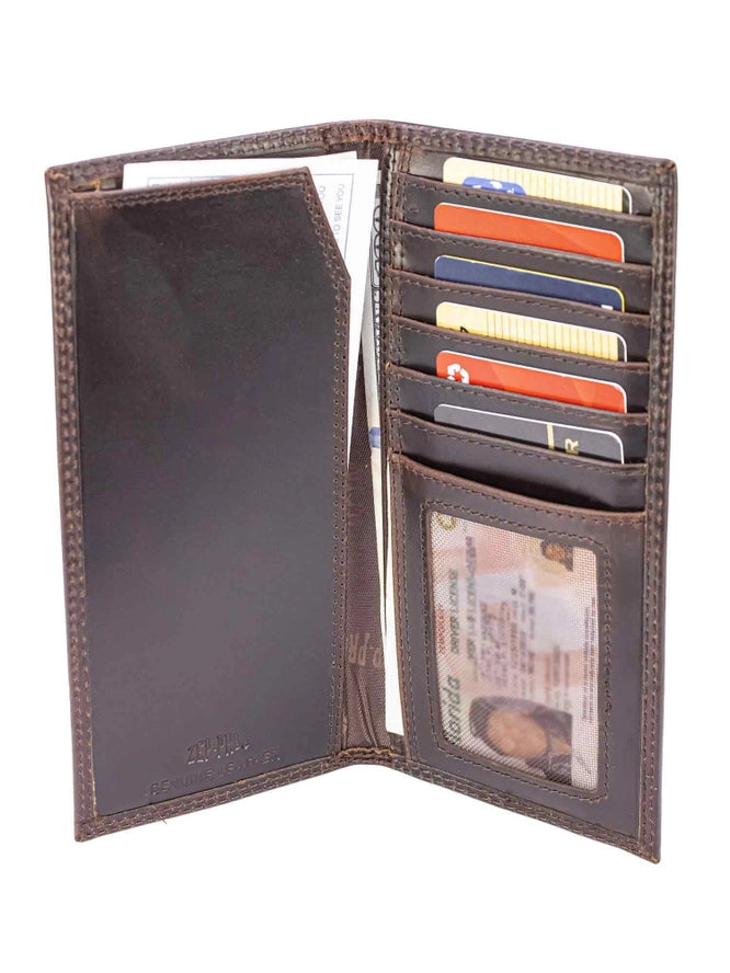Wrinkle Leather Roper Wallet - Shotshell Concho - Image 2