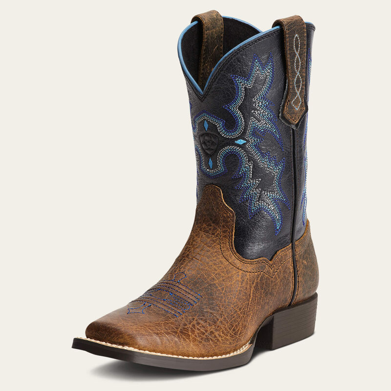 Kid's Tombstone Western Boot - Earth/Black