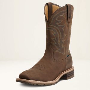 Hybrid Rancher Waterproof Western Boot - Oily Distressed Brown