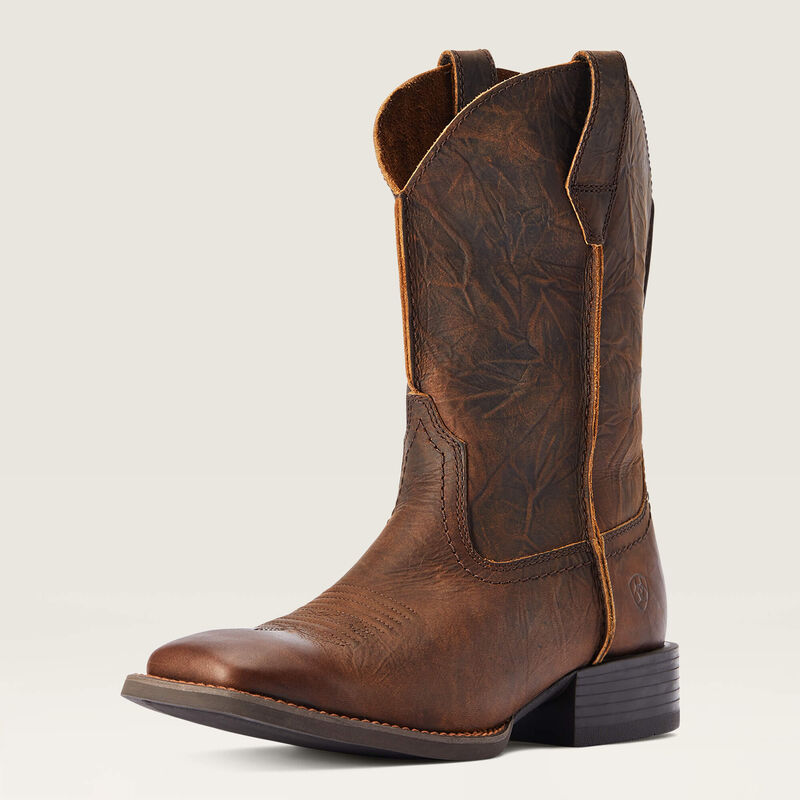 Sport Rambler Wide Square Toe Western Boot - Bartop Brown