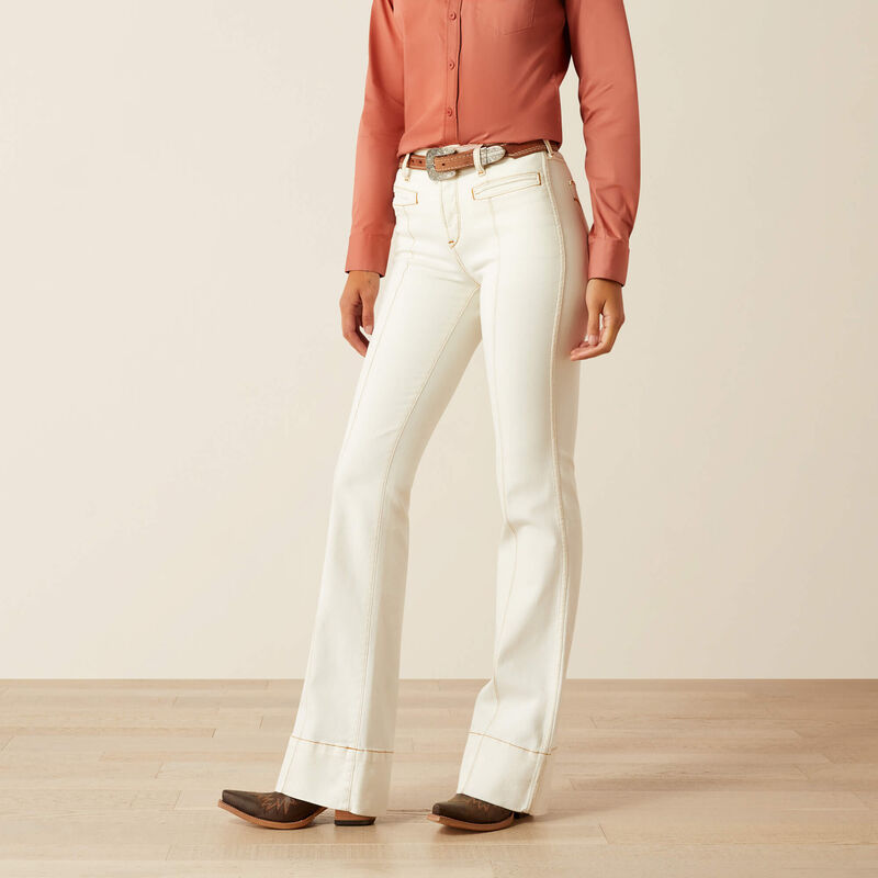 Women's Larissa Hi-Rise Slim Trouser - Ecru