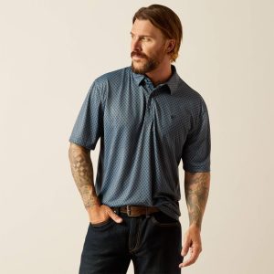 All Over Print Polo - Newsboy Blue