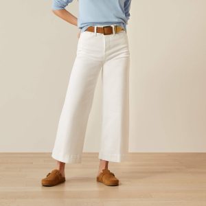 Ultra High Rise Countryside Wide Leg Crop Jeans - White