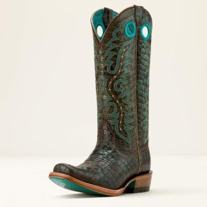 Futurity Boon Western Boot - Croc Print Shine