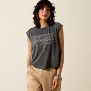 Dallas Cropped T-Shirt - Charcoal Mineral Washed