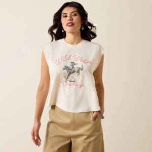Wild West Cropped T-Shirt - Sea Salt