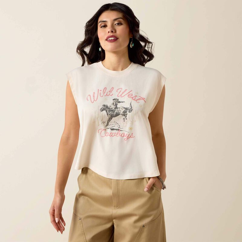 Wild West Cropped T-Shirt - Sea Salt