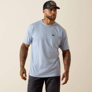 Rebar Cotton Strong Standard Pocket T-Shirt - Washed Rain Heather