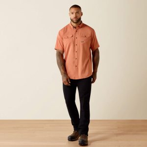 Rebar Made Tough VentTEK DuraStretch Work Shirt - Burnt Brick