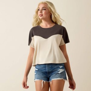 Lucky Yoke Crop T-Shirt - Summer Sand & Raven