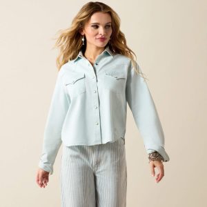 Asheville LS Snap Shirt - Light Wash Indigo