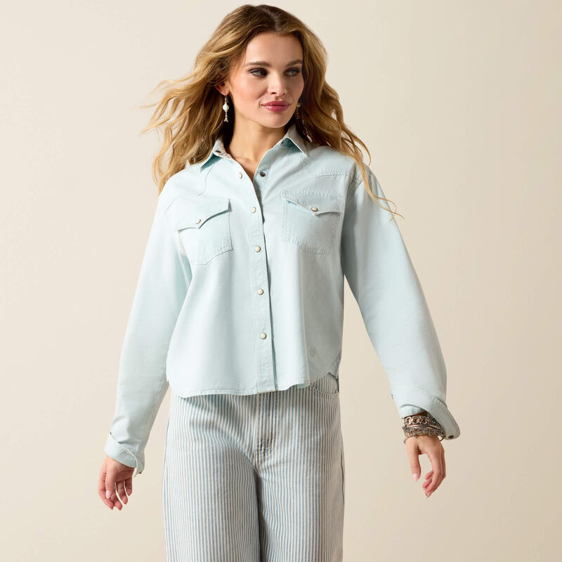 Asheville LS Snap Shirt - Light Wash Indigo