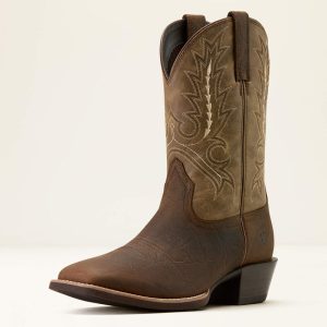 Sport Outfitter Wide Square Toe Cowboy Boot - Tan Elephant Print / Driftwood Tan