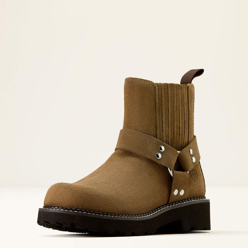 Fatbaby Chelsea Harness Western Boot - Tan Suede