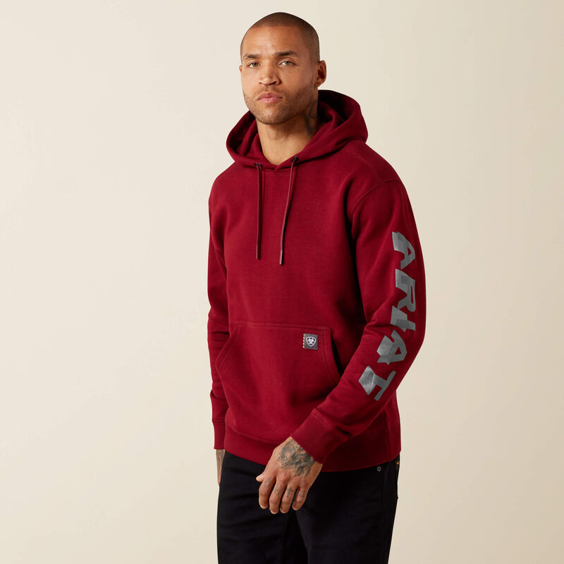 Rebar Lightweight Logo Hoodie - Pomegranate