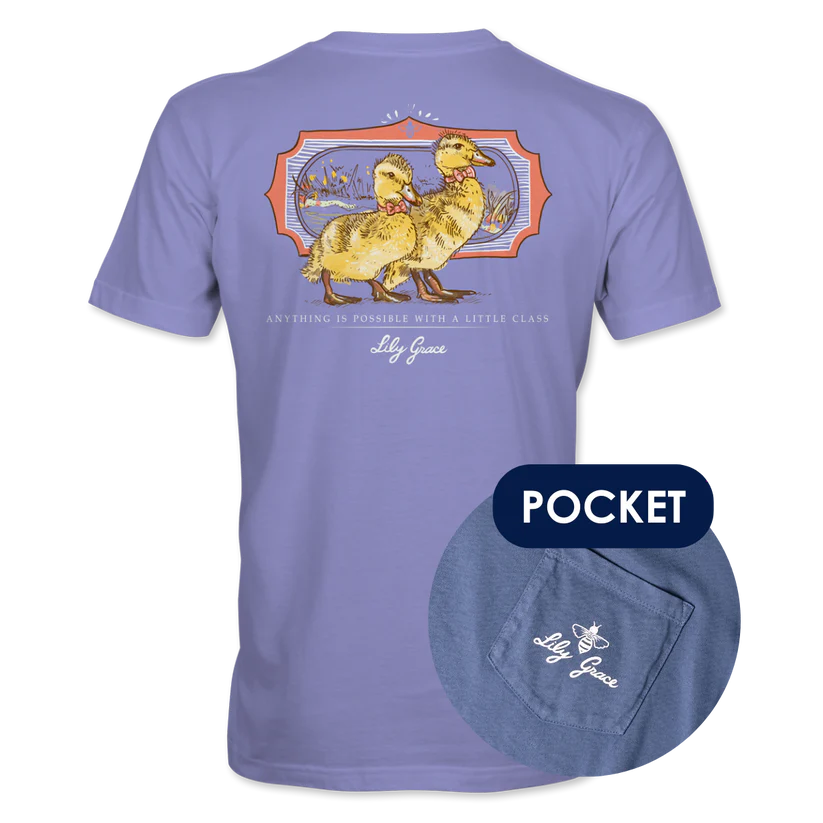 Mallard Babies Pocket Tee Lily Grace - Lavender