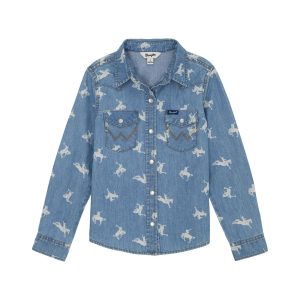 Girls Western Top - Denim