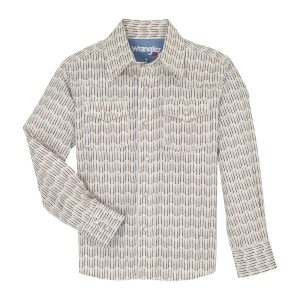 Boys 20X Advanced Comfort L/S Button Down- Brown/Blue