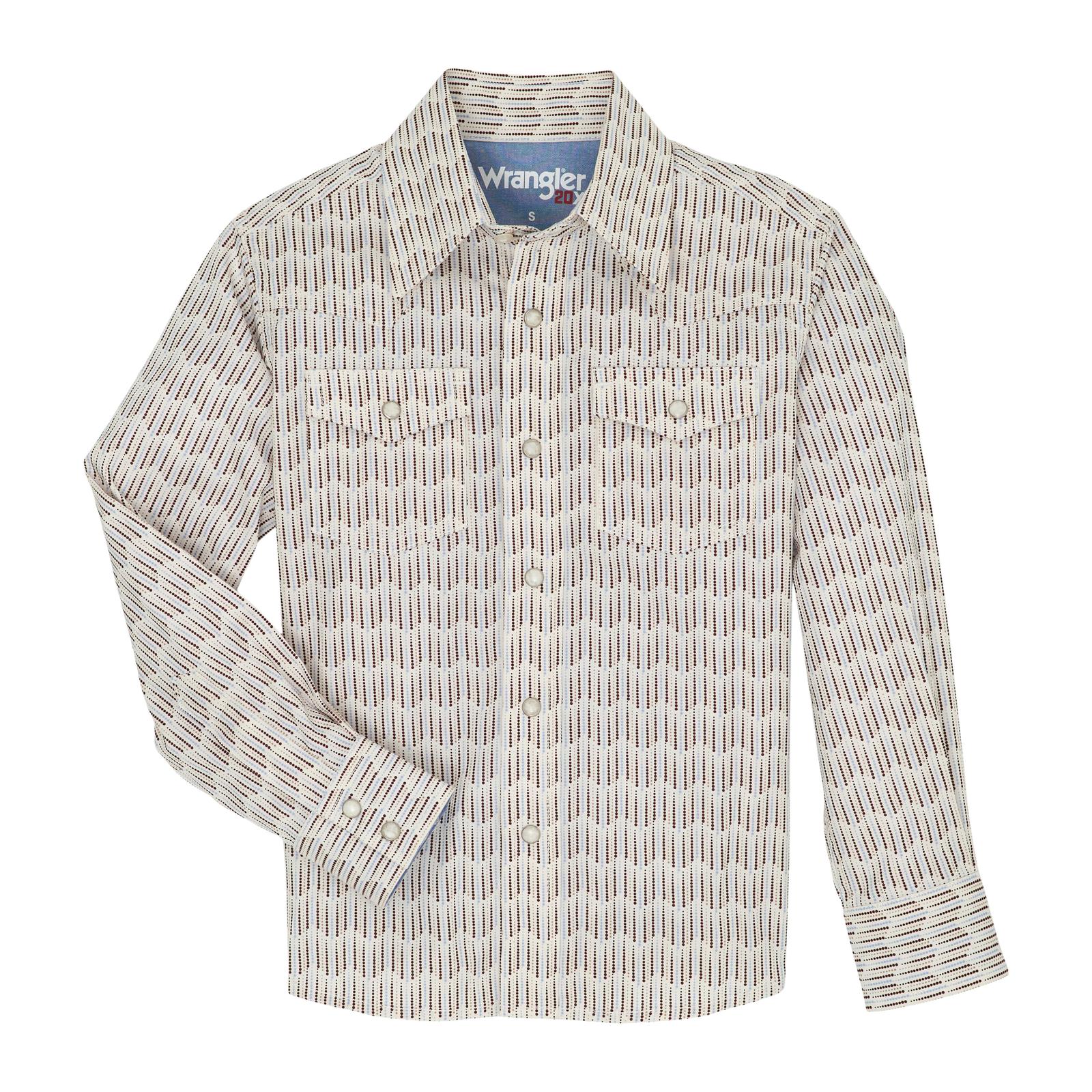 Boys 20X Advanced Comfort L/S Button Down- Brown/Blue