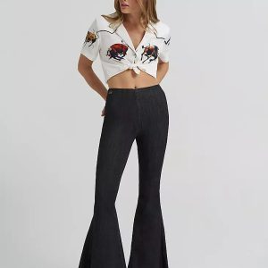 Lainey Wilson X Wrangler Pull-On Bell Bottoms - Washed Black
