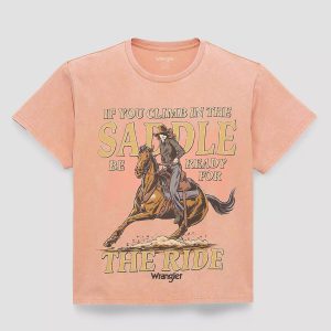 Climb in the Saddle Girlfriend Graphic Tee - Canyon Sunset