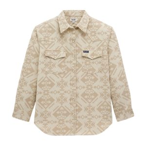 Wrangler Retro® Americana Boyfriend Snap Shirt - Cream