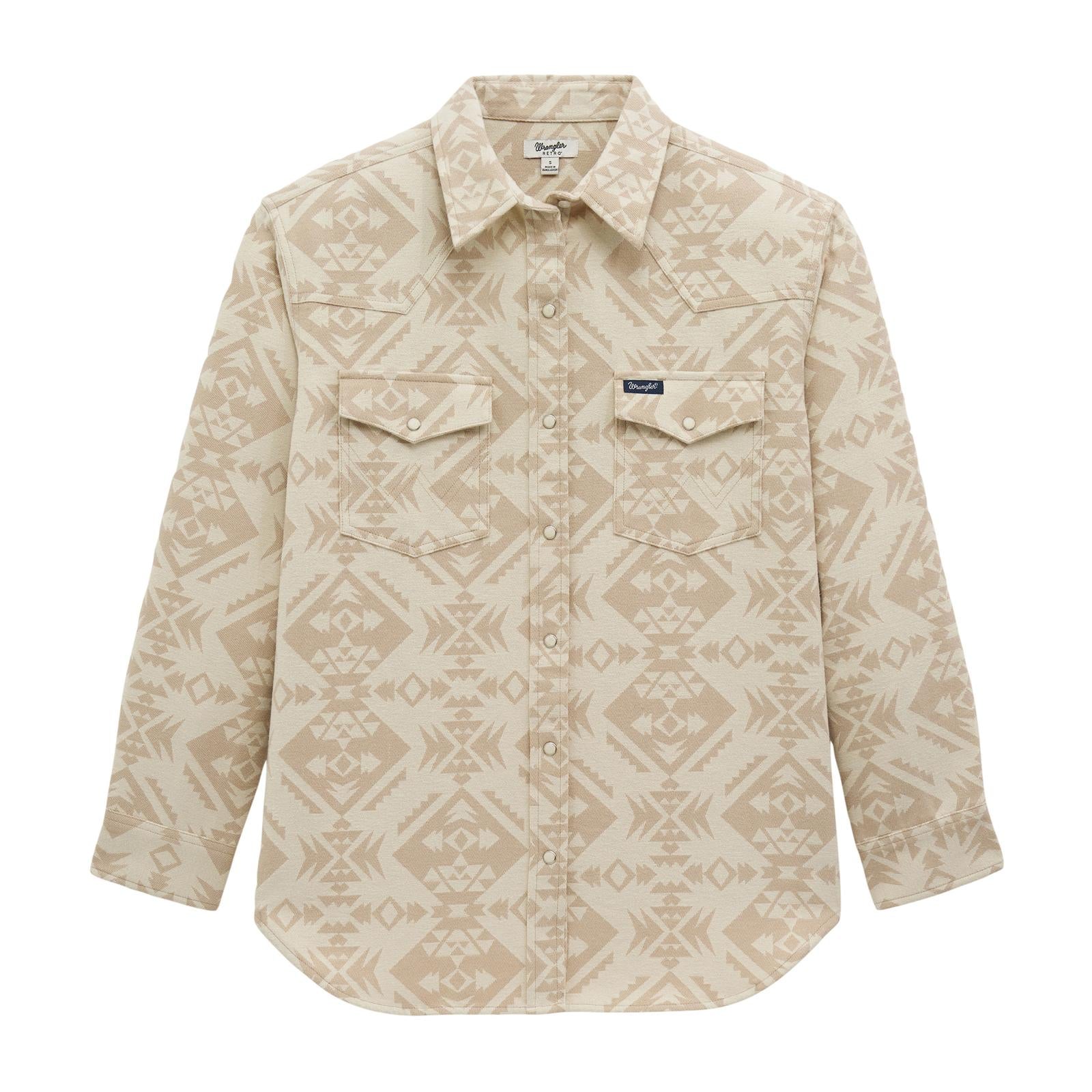 Wrangler Retro® Americana Boyfriend Snap Shirt - Cream