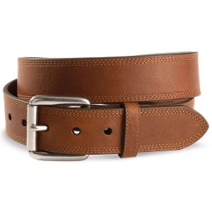 Ariat Mens Brown Sunshine Work Triple Stitch Leather Belt - Sunshine Tan