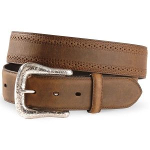 Ariat Men's Brown Perforated Leather Belt - Distressed Brown