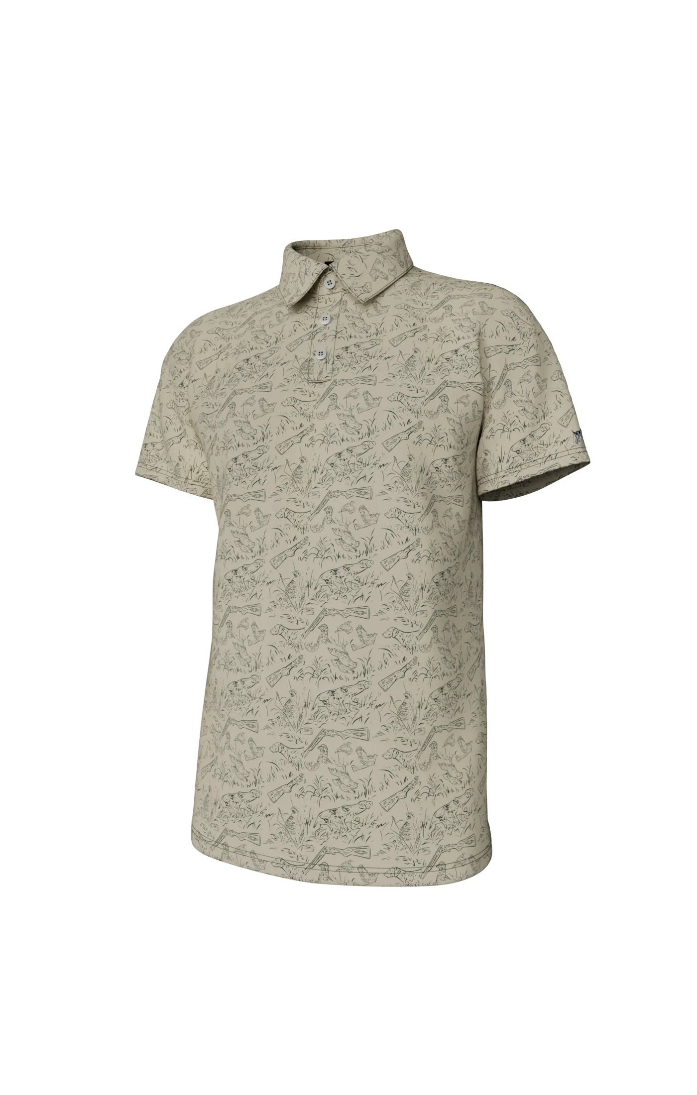 Pointer Pattern Performance Polo - Cloud Cream Pattern