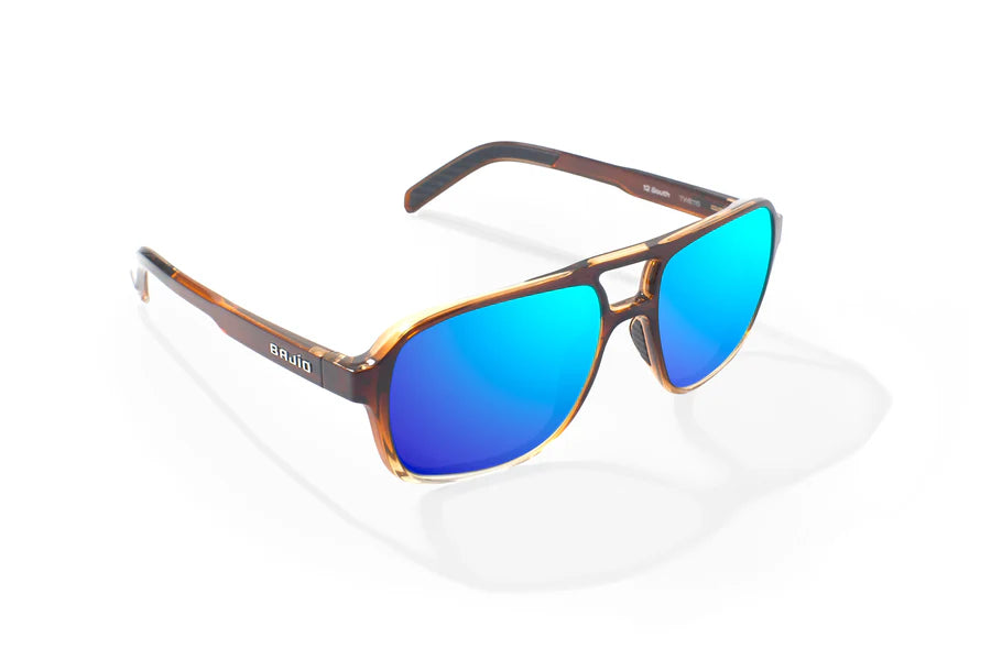 12 South Whiskey Fade Gloss with Blue Mirror Glass Lenses