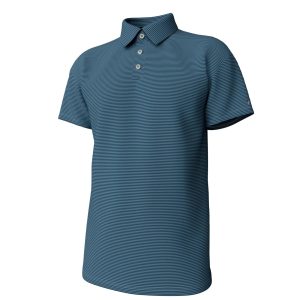 Hinton Stripe Polo - Mallard Blue/Mountain Spring