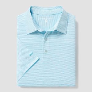 Heather Madison Stripe Polo - Sunday Blue