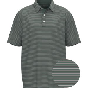 Crestline Stripe Polo - Dark Forest