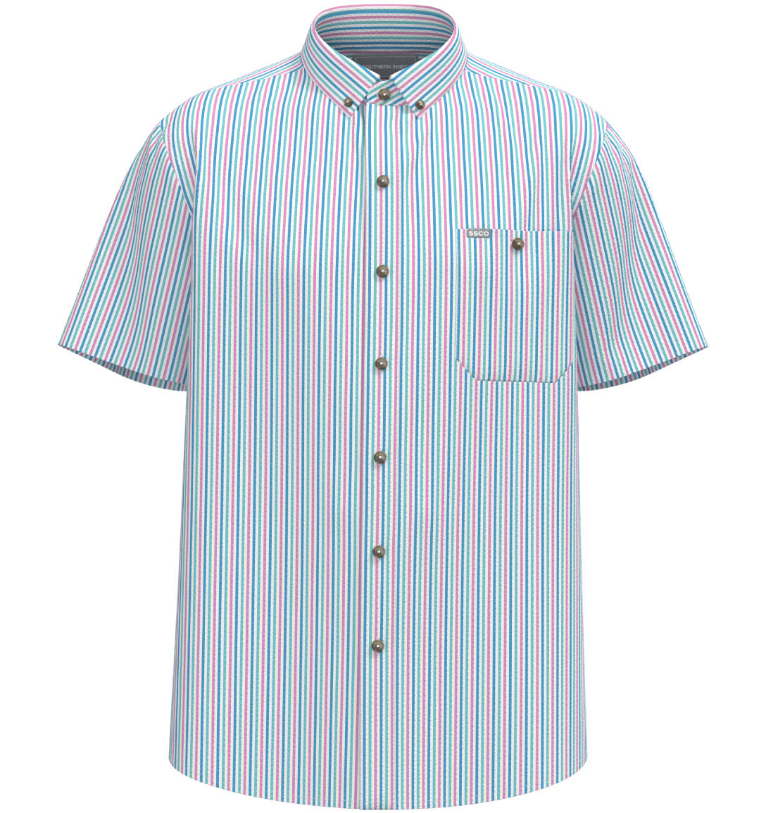 Clubhouse Seersucker Baja Shirt - Laffy Taffy