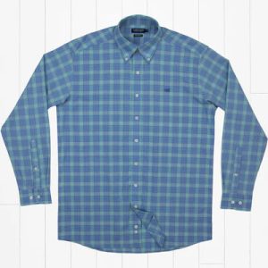 Calabash Performance Dress Shirt - Mint & French Blue