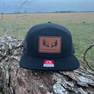 Deer Horns Flatbill Snapback Hat - Black