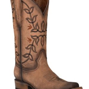 Corral Women's Flowered Embroidery Western Boots - Square Toe