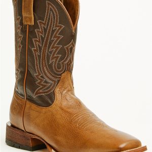 Men's Country Roads Broad Square Toe Western Boots - Tan