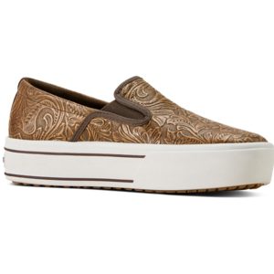 Women's Skylar Slip-On Casual Shoe - Brown Floral Embossed