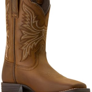 Boy's Westwood Distressed Performance Broad Square Toe Western Boot - Brown