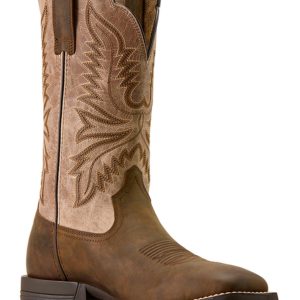 Men's Brush Creek Wide Square Toe Western Boot - Tan